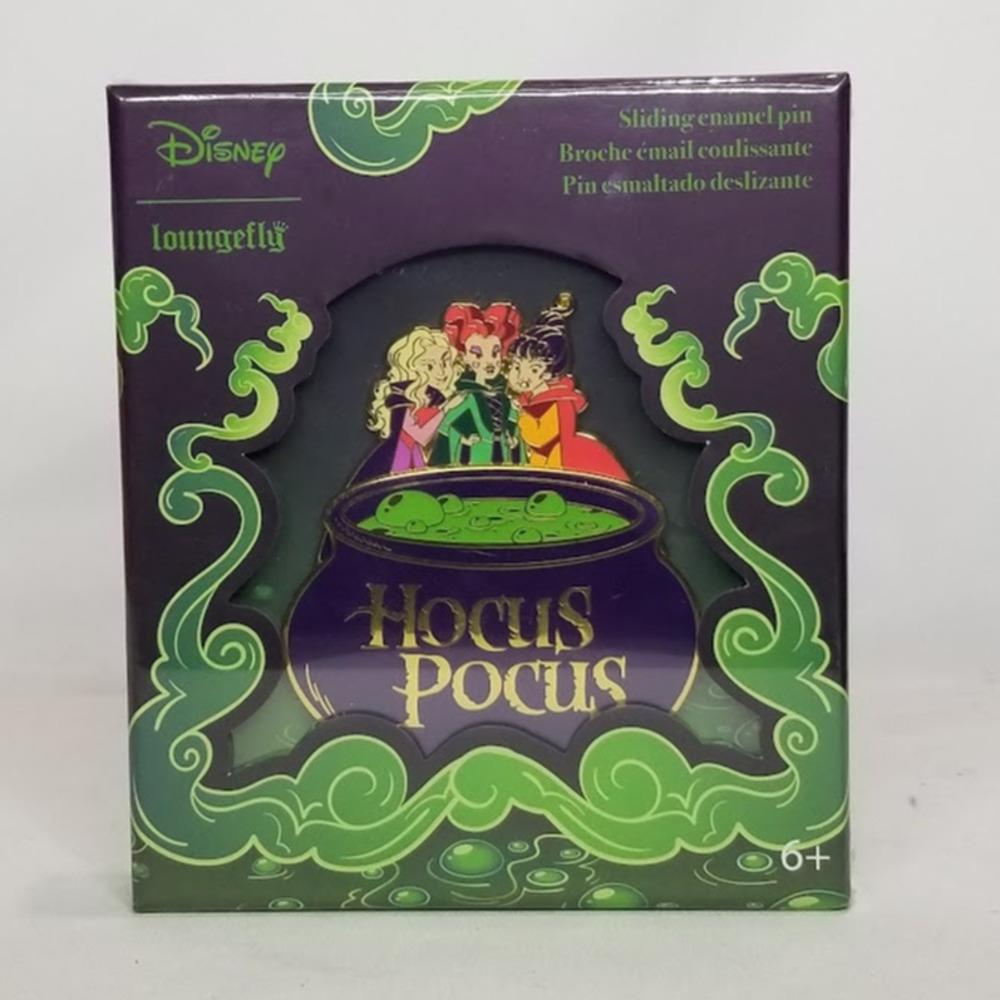 Loungefly Disney Hocus Pocus Cauldron 3" Collector Box Sliding Pin LE 1600 NIB